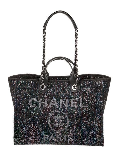 chanel deauville sequin tote|chanel deauville tote outlet.